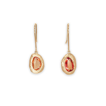 18K Freeform Drop Earring in Orange Sapphire Earrings Page Sargisson