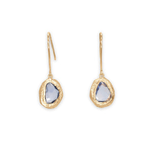 18K Freeform Drop Earring in Blue Sapphire earrings Page Sargisson
