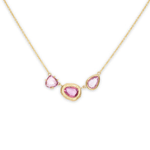 18K Triple Sapphire Necklace in Pink Sapphire necklaces Page Sargisson