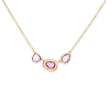 18K Triple Sapphire Necklace in Pink Sapphire necklaces Page Sargisson
