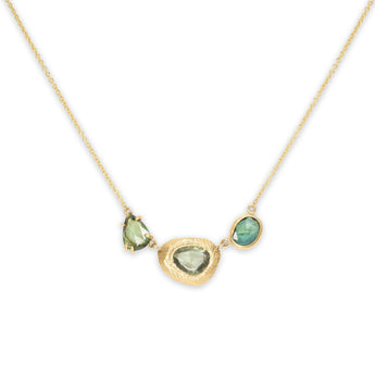 18K Triple Sapphire Necklace in Green Sapphire necklaces Page Sargisson