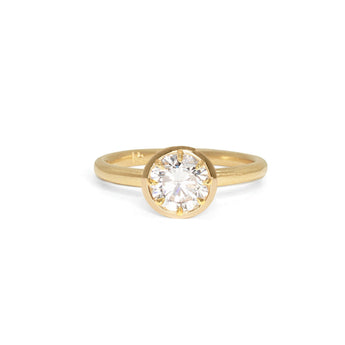 The Collet Engagement Ring Setting Hidden Page Sargisson 18K Yellow Gold Round