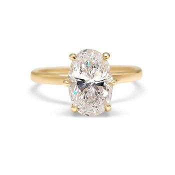 18k Brilliant Cut Oval Hoyt Setting Custom Ring