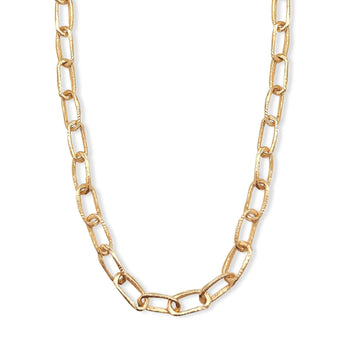 18K Carved Small Paperclip Link Necklace Necklace Page Sargisson