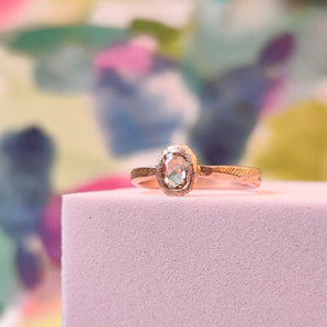 18K Light Brown Rose Cut Diamond Engagement Ring Engagement Ring Page Sargisson 
