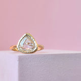 18K Carved Rose Cut Pear Diamond Engagement Ring Engagement Ring Page Sargisson 
