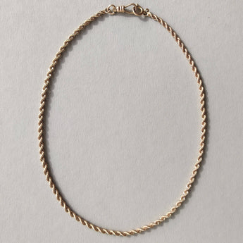 14K Vintage Rope Chain Necklace Hidden Page Sargisson 