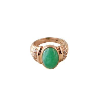 14K Vintage Jade and Diamond Ring Hidden Page Sargisson