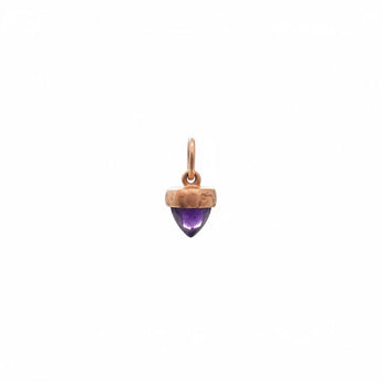 SALE - 10K Gold Acorn Gemstone Charm Hidden Page Sargisson Amethyst