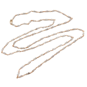 SALE. -10K Long Beaded Necklace - 30" Labradorite Hidden Page Sargisson