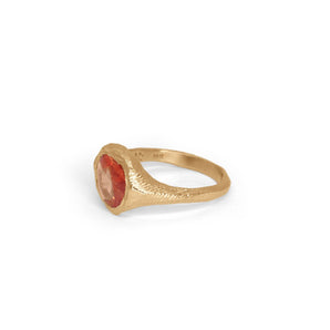 18K Signet Ring in Orange Sapphire Rings Page Sargisson 