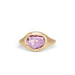 18K Signet Ring in Pink Sapphire Rings Page Sargisson