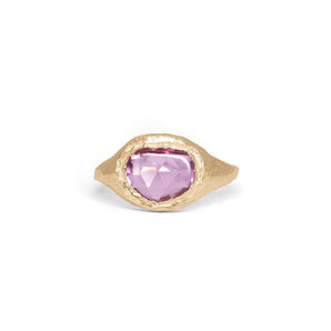 18K Signet Ring in Pink Sapphire Rings Page Sargisson 