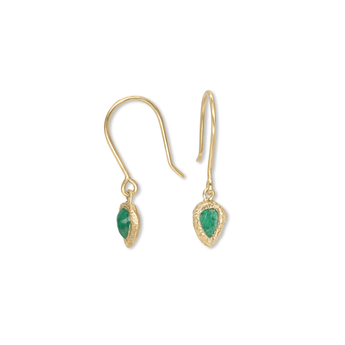 18K Teardrop Earrings in Emerald Earrings Page Sargisson