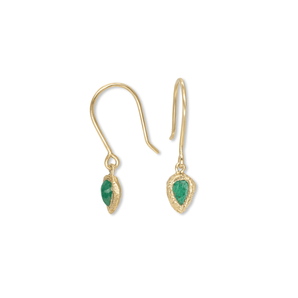 18K Teardrop Earrings in Emerald Earrings Page Sargisson 