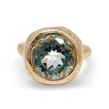 18K and Aquamarine Custom Ring