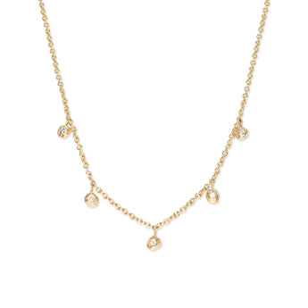 18K Diamond Dot Five Drop Necklace Necklace Page Sargisson