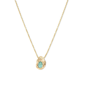 18K Oval Slider Necklace in Emerald Necklace Page Sargisson