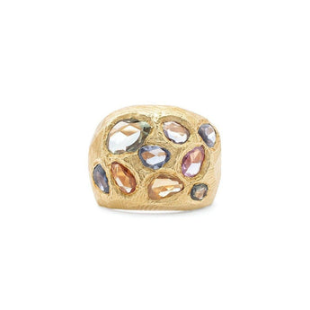 18K Sapphire Cocktail Ring - Pastel Rainbow Rings Page Sargisson