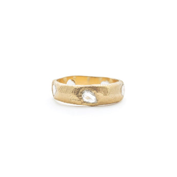 18K Five Diamond Eternity Band in Rose Cut Diamonds Rings Page Sargisson