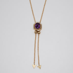 Vintage Slider Necklace with Amethyst Page Sargisson 