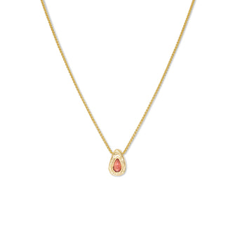 18K Teardrop Slider Necklace in Poppy Red Sapphire Necklace Page Sargisson 