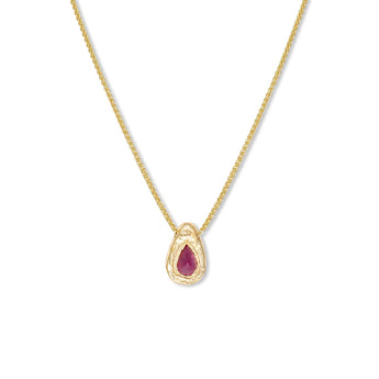 18K Teardrop Slider Necklace in Ruby Necklace Page Sargisson