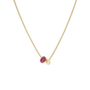 18K Gemstone Dual Bead Necklace with Ruby Necklaces Page Sargisson 