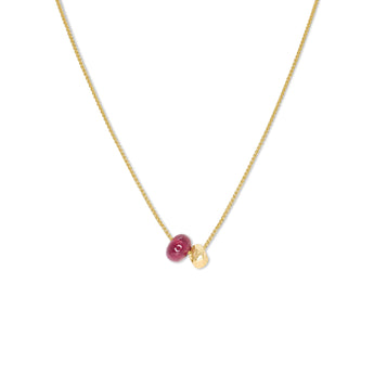 18K Gemstone Dual Bead Necklace with Ruby Necklaces Page Sargisson 