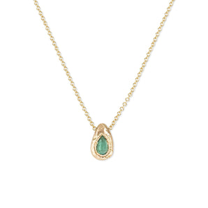 18K Teardrop Slider Necklace in Emerald Necklace Page Sargisson