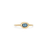 18K Oval Stone Ring in Teal Sapphire Rings Page Sargisson Stone Horizontal 4 