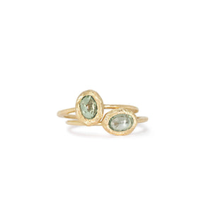18K Oval Stone Ring in Green Sapphire Rings Page Sargisson