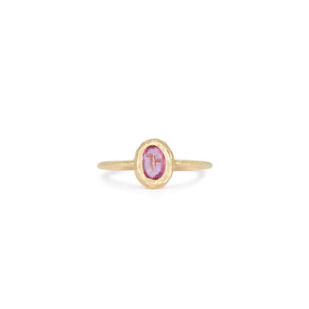 18K Oval Stone Ring in Pink Sapphire Rings Page Sargisson Stone Vertical 4 