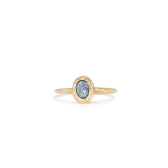 18K Oval Stone Ring in Denim Blue Sapphire Rings Page Sargisson Stone Vertical 4