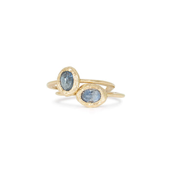 18K Oval Stone Ring in Denim Blue Sapphire Rings Page Sargisson