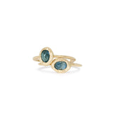 18K Oval Stone Ring in Teal Sapphire Rings Page Sargisson 
