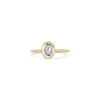 18K Oval Stone Ring in Light Blue Sapphire Rings Page Sargisson Stone Vertical 4