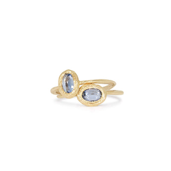 18K Oval Stone Ring in Light Blue Sapphire Rings Page Sargisson