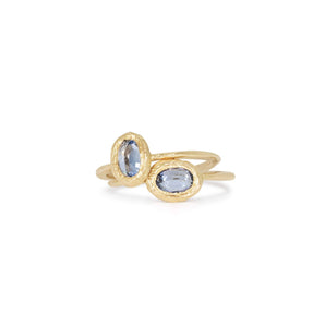 18K Oval Stone Ring in Light Blue Sapphire Rings Page Sargisson 