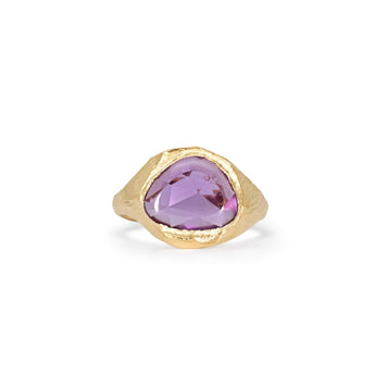 18K Signet Ring in Purple Sapphire Rings Page Sargisson