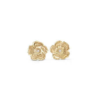 Sweet Pea Stud Earrings Earrings Page Sargisson 10k Gold with Diamonds
