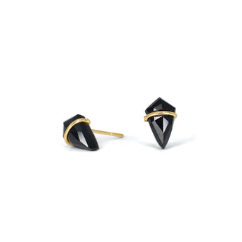 18K Kite Stud Earrings in Onyx Earrings Gemorex Small