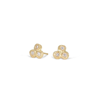 18K Triple Diamond Dot Earrings Earrings Page Sargisson