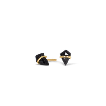 18K Kite Stud Earrings in Onyx Earrings Gemorex Teeny