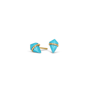 18K Kite Stud Earrings in Turquoise Earrings Gemorex Teeny