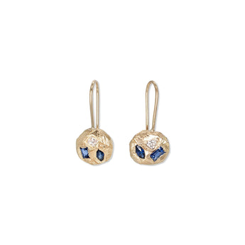18K Geometric Blue Sapphire and Diamond Earrings Earrings Page Sargisson 