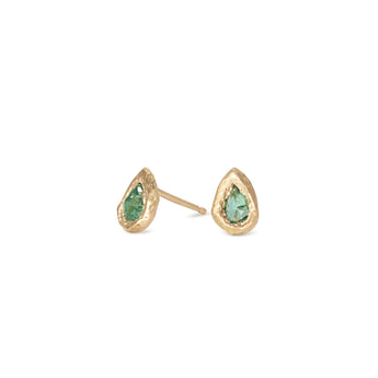 18K Teardrop Studs in Emerald Earrings Page Sargisson