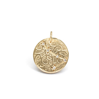 10K Zodiac Diamond Constellation Charms Necklace Page Sargisson Aries 10 Karat Gold with Diamonds