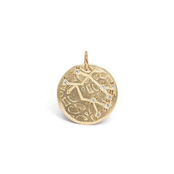 10K Zodiac Diamond Constellation Charms Necklace Page Sargisson Gemini 10 Karat Gold with Diamonds 