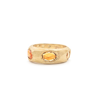 18K Five Sapphire Ring in Orange Rings Page Sargisson